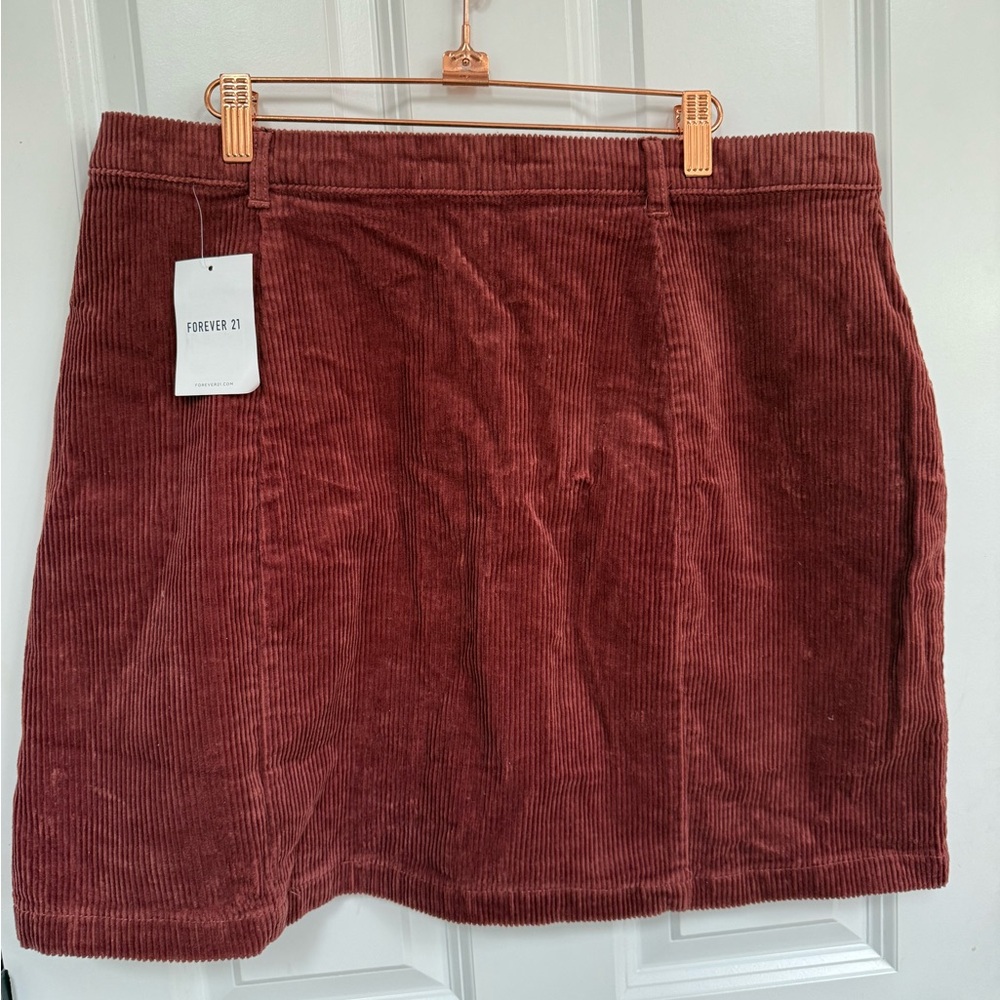 Forever 21+ Rust Corduroy Button-Front Skirt - Picture 4 of 5